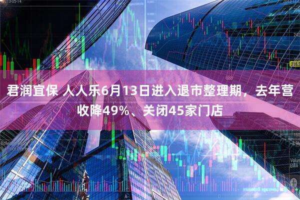 君润宜保 人人乐6月13日进入退市整理期，去年营收降49%、关闭45家门店